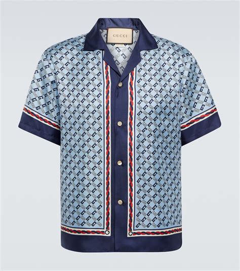 gucci bowling shirt blue|gucci singlet.